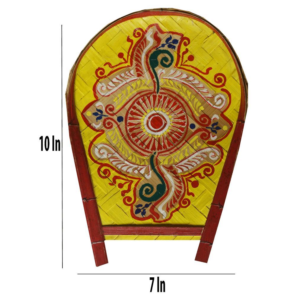 Craftooba Small Hand Painted Soop for Puja – Bamboo Sup, Moram & Kulo for Chhath Puja, Wedding & Mandir Decor – 9 * 7 Inch